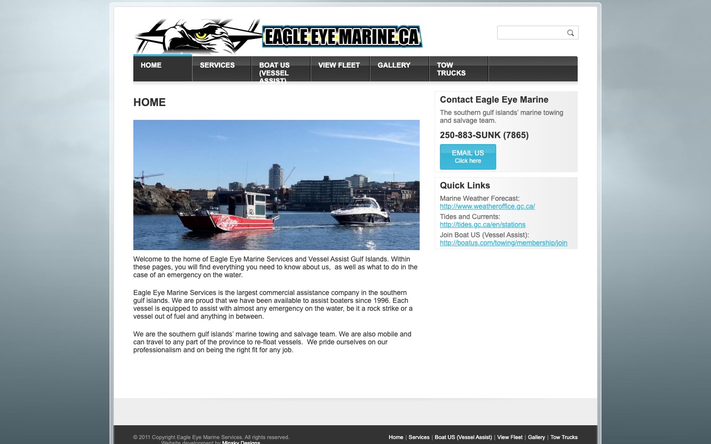 The current homepage